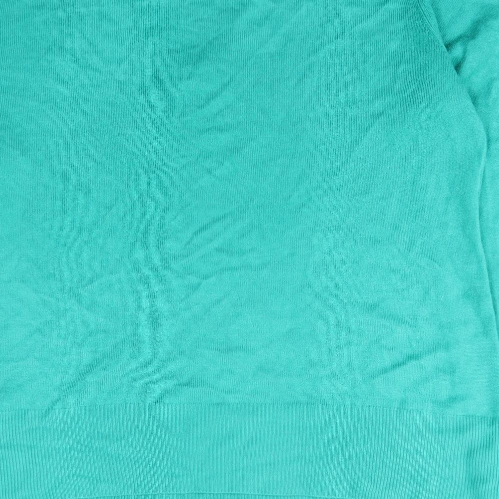 Collection Womens Green V-Neck  Acrylic Pullover Jumper Size 18   - Debenhams