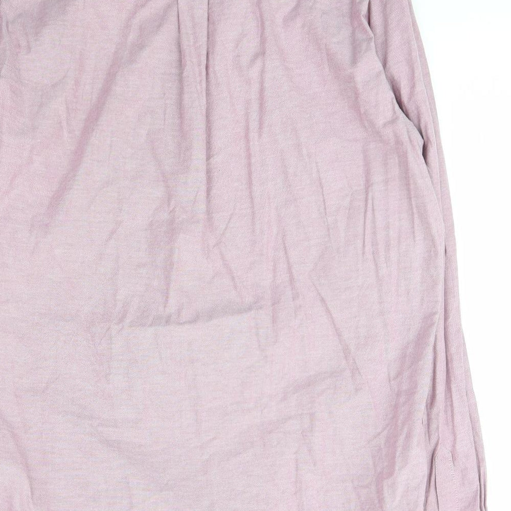 Burton Menswear Mens Purple  Cotton  Button-Up Size L Collared Button