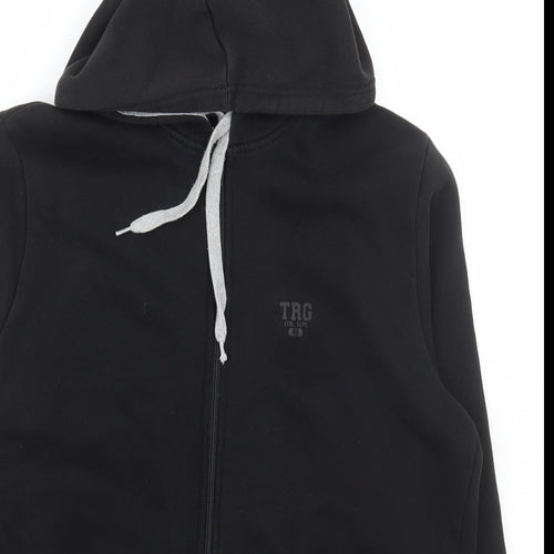 TRC Womens Black Roll Neck  Cotton Full Zip Jumper Size M
