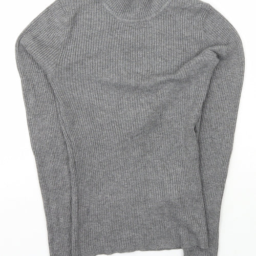 Primark Womens Grey High Neck  Viscose Pullover Jumper Size XS