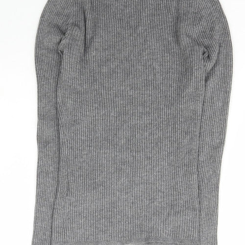 Primark Womens Grey High Neck  Viscose Pullover Jumper Size XS