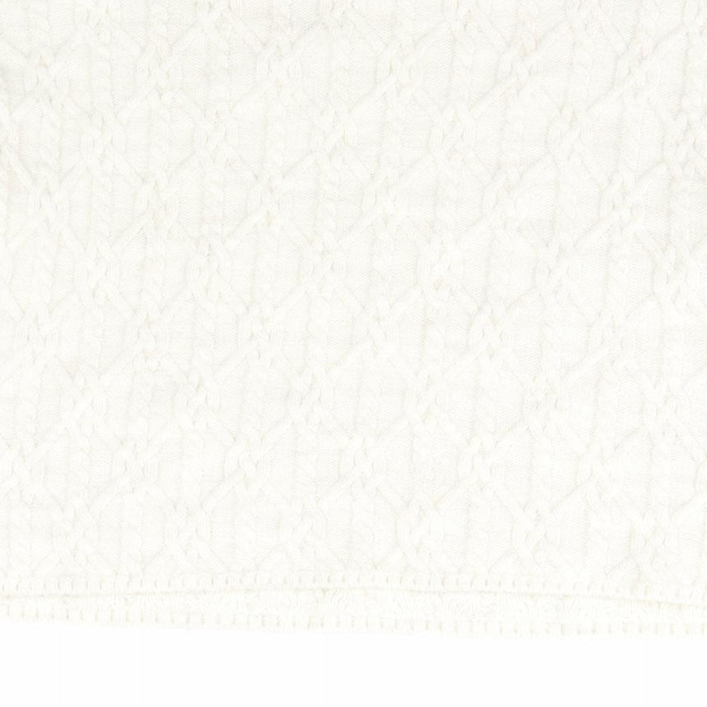 River Island Womens Ivory Scoop Neck  Acrylic Pullover Jumper Size S