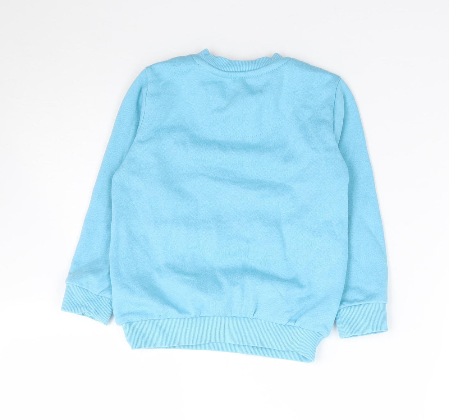 F&F Boys Blue Crew Neck  Cotton Pullover Jumper Size 3-4 Years  Pullover