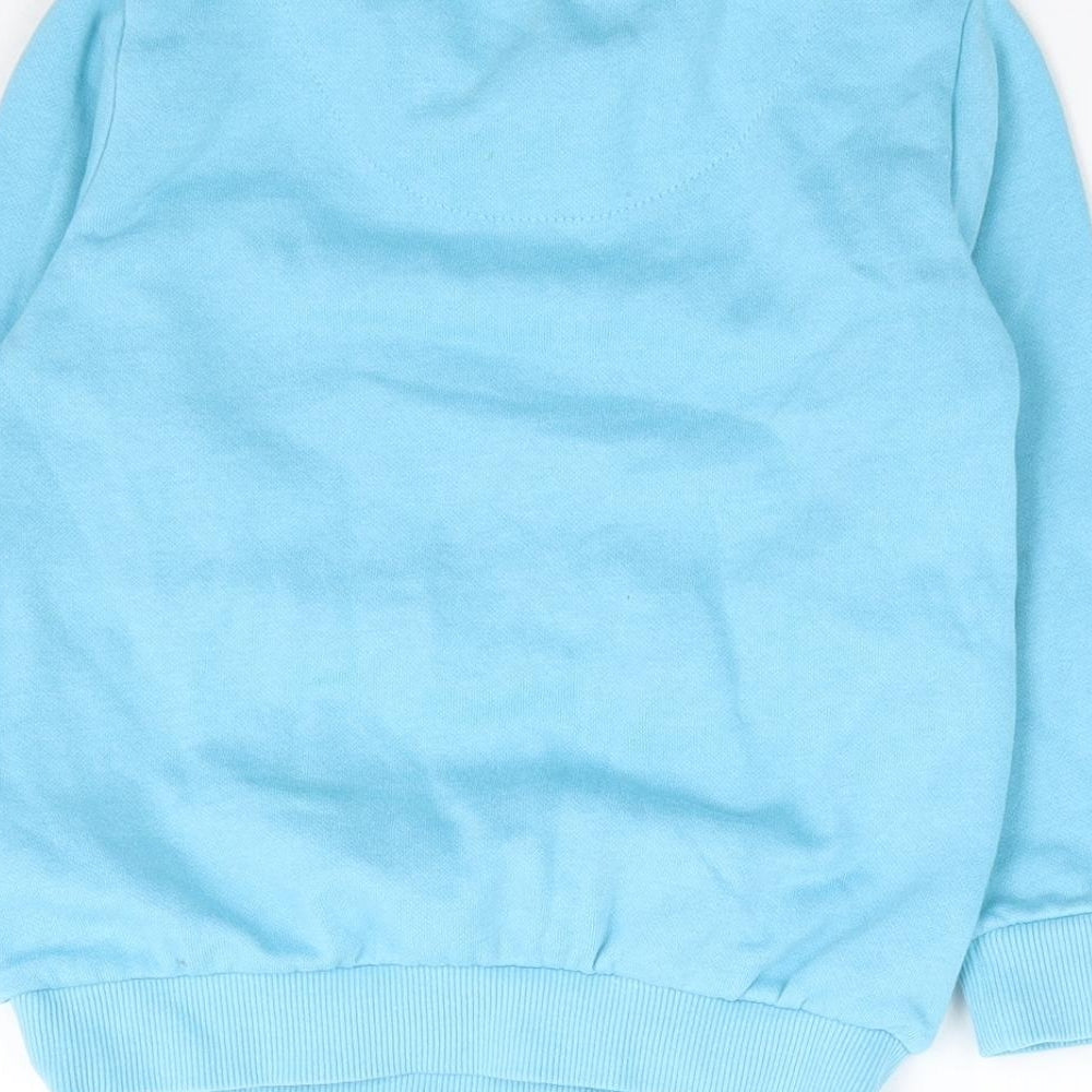 F&F Boys Blue Crew Neck  Cotton Pullover Jumper Size 3-4 Years  Pullover