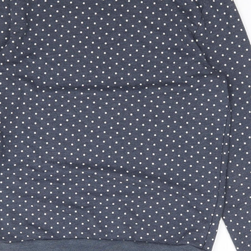 Topman Mens Blue Crew Neck Polka Dot Cotton Pullover Jumper Size M