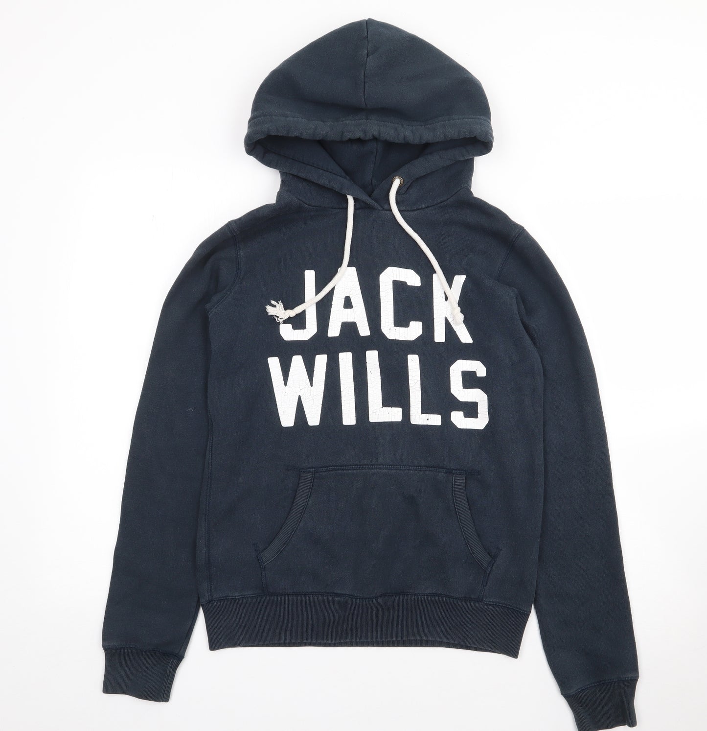 Jack Wills Womens Blue  Cotton Pullover Hoodie Size 8  Pullover