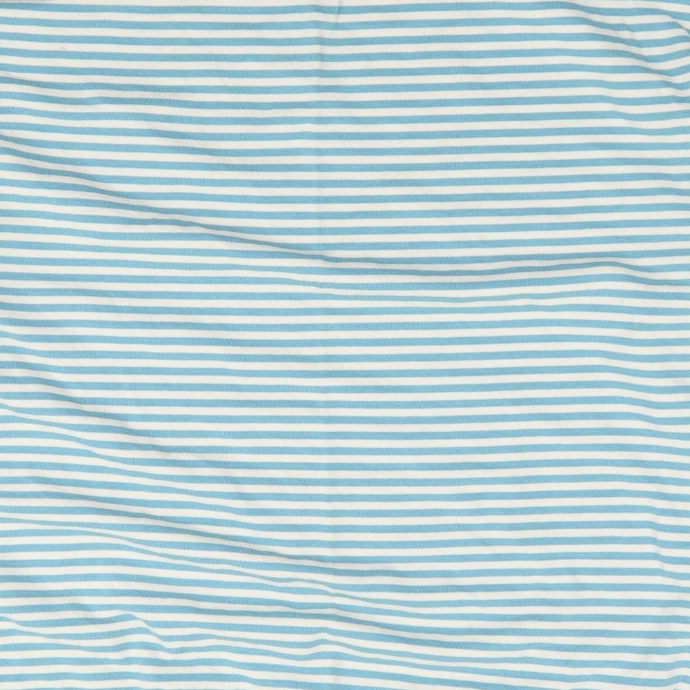 Khost Womens Blue Crew Neck Striped Cotton Pullover Jumper Size 18