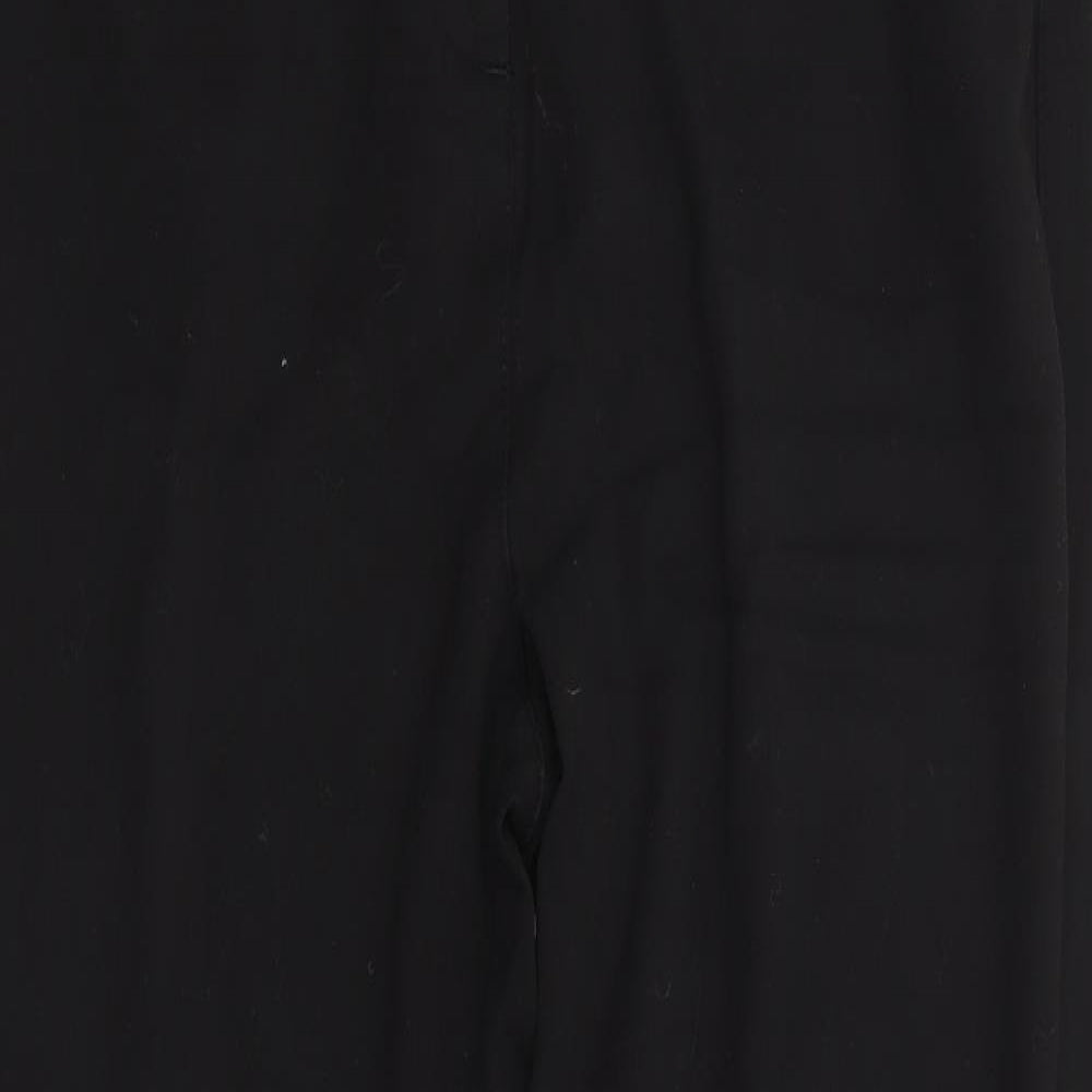 Per Una Womens Black  Polyester Trousers  Size 12 L30 in Regular Zip