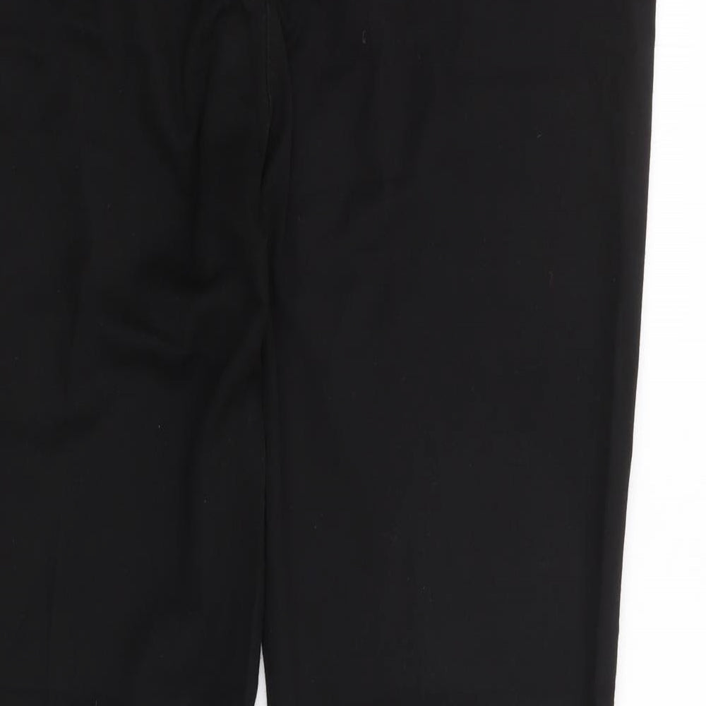 Per Una Womens Black  Polyester Trousers  Size 12 L30 in Regular Zip