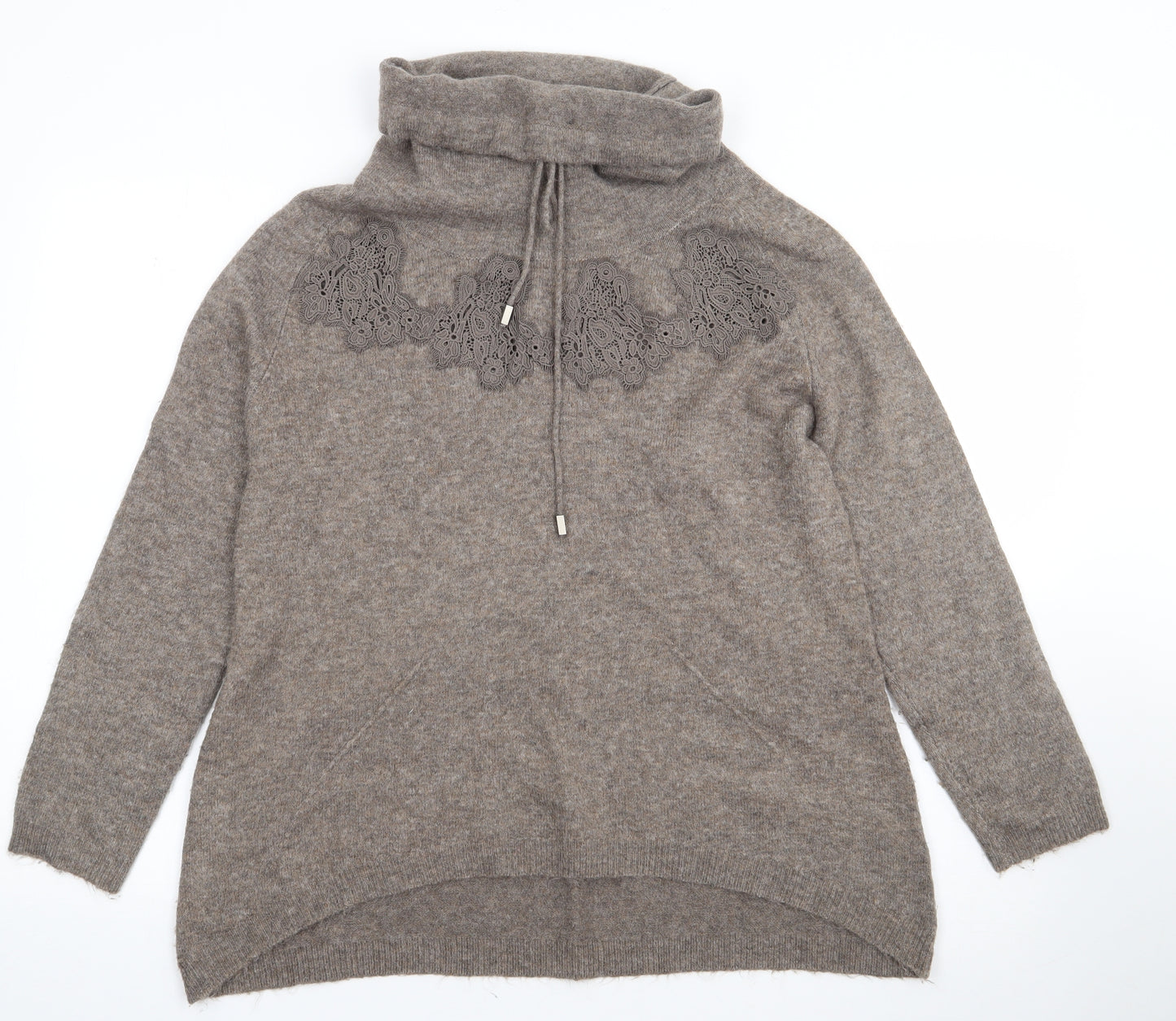 Preworn Womens Brown Roll Neck  Acrylic Pullover Jumper Size M