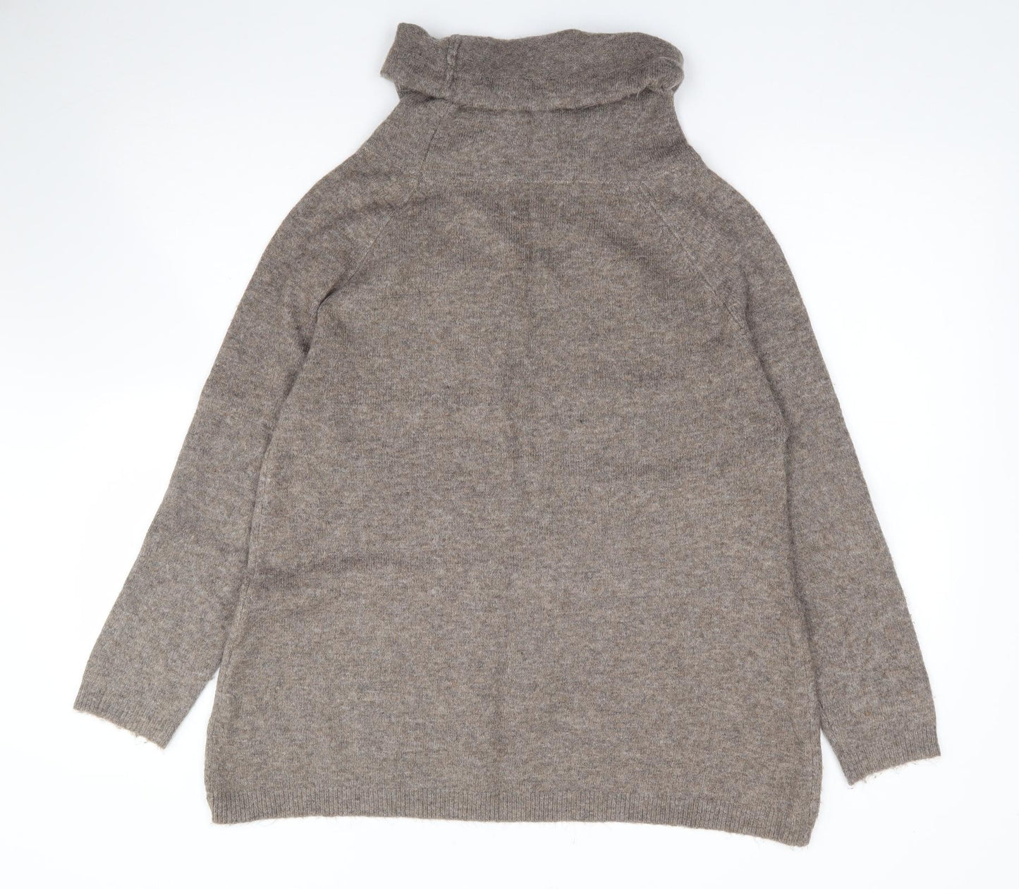 Preworn Womens Brown Roll Neck  Acrylic Pullover Jumper Size M