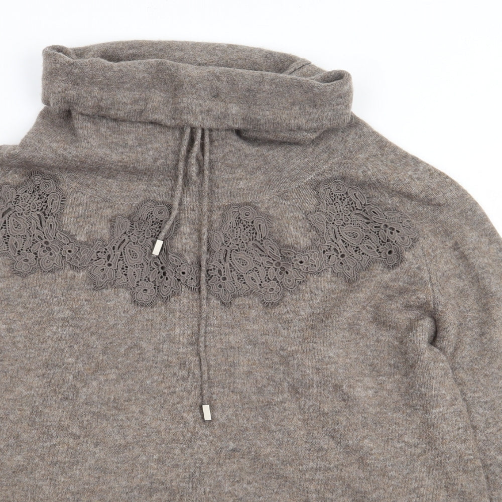 Preworn Womens Brown Roll Neck  Acrylic Pullover Jumper Size M