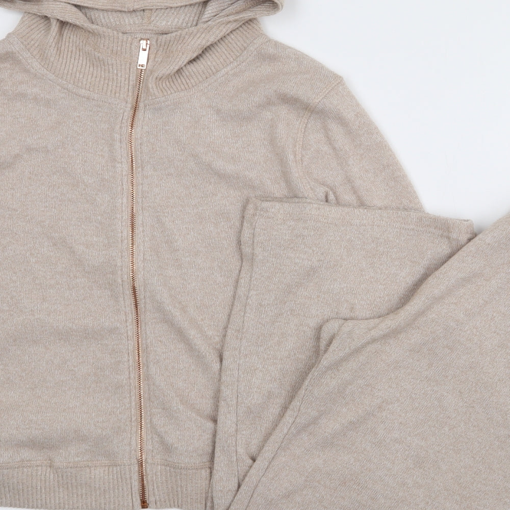 Anya Marsden Womens Beige  Polyester Top Lounge Set Size 12  Zip