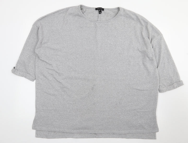 New Look Womens Grey Round Neck Polyester Pullover Jumper Size L