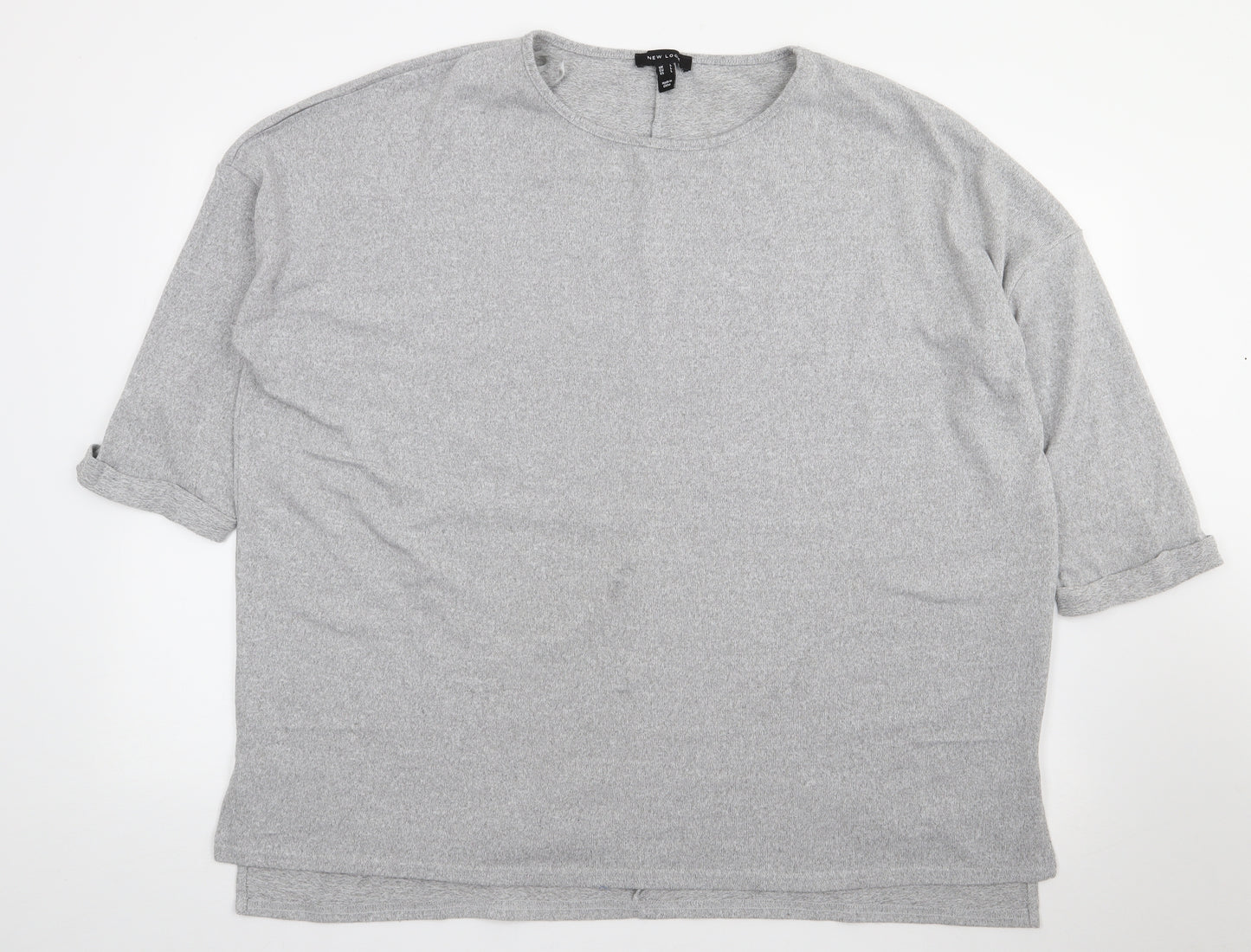 New Look Womens Grey Round Neck  Polyester Pullover Jumper Size L