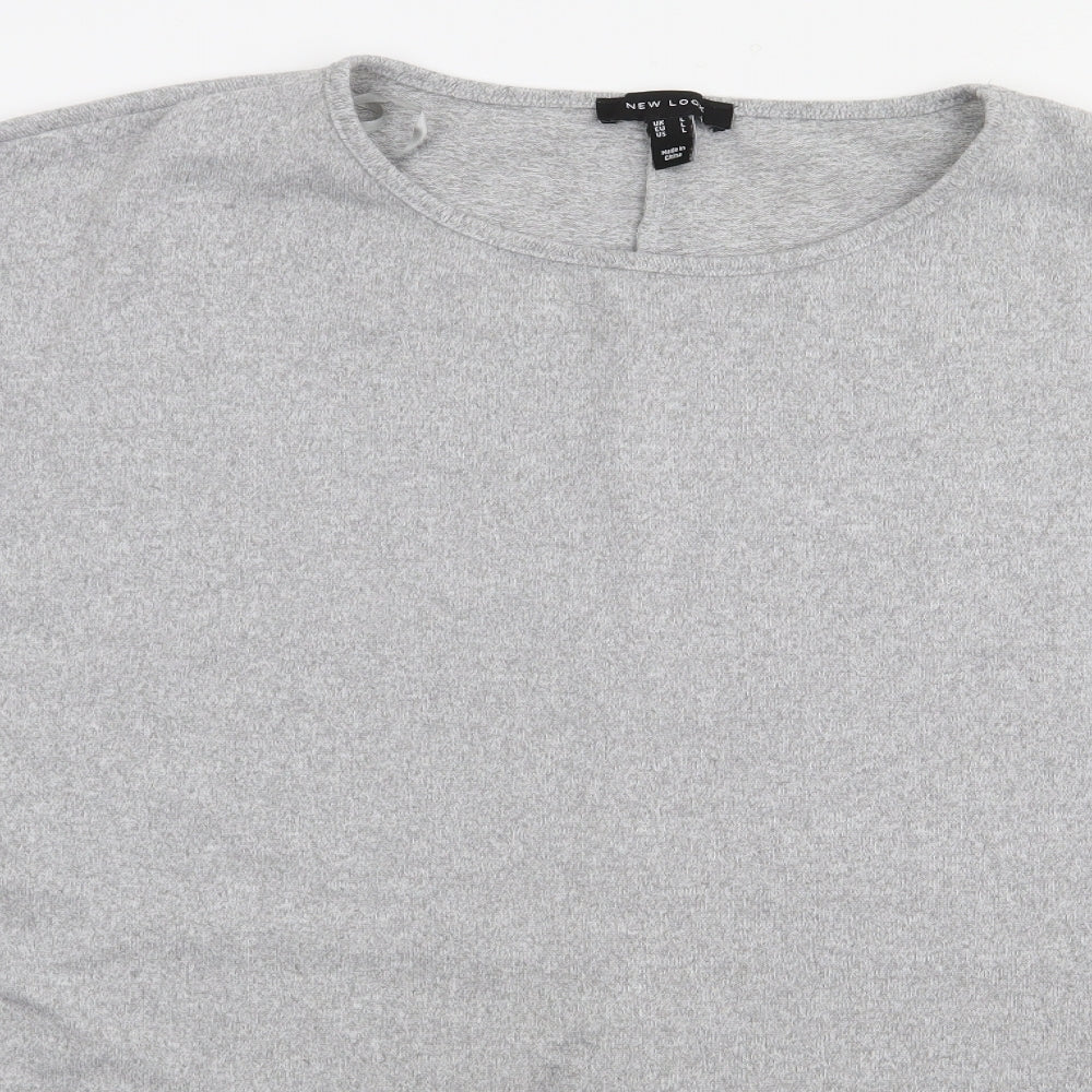 New Look Womens Grey Round Neck  Polyester Pullover Jumper Size L