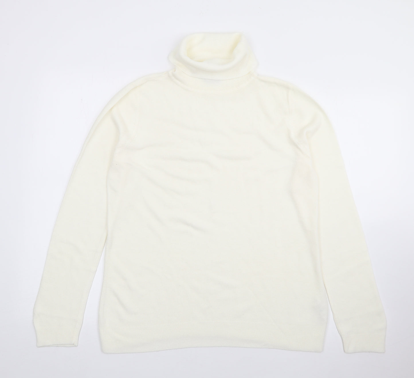 BHS Womens Ivory Roll Neck  Acrylic Pullover Jumper Size 14