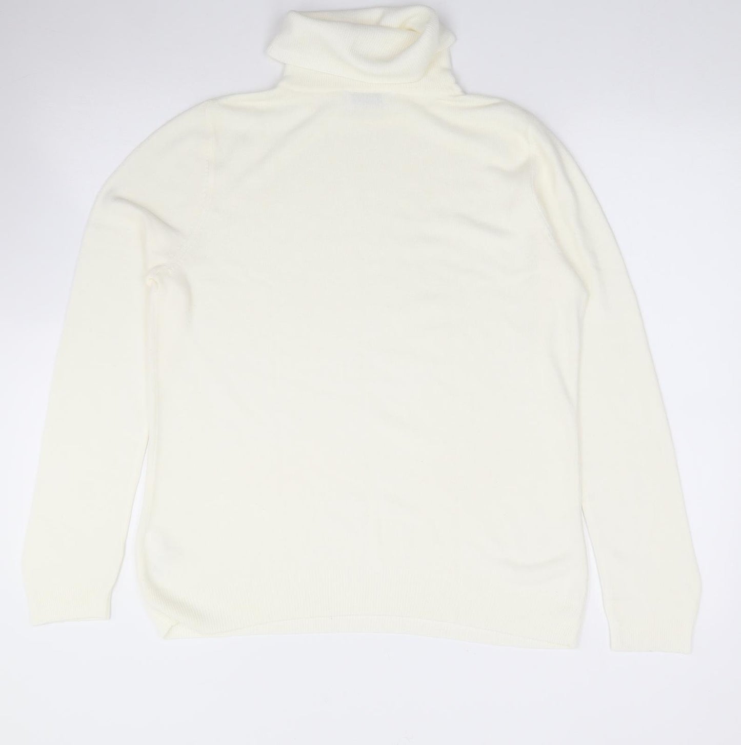 BHS Womens Ivory Roll Neck  Acrylic Pullover Jumper Size 14