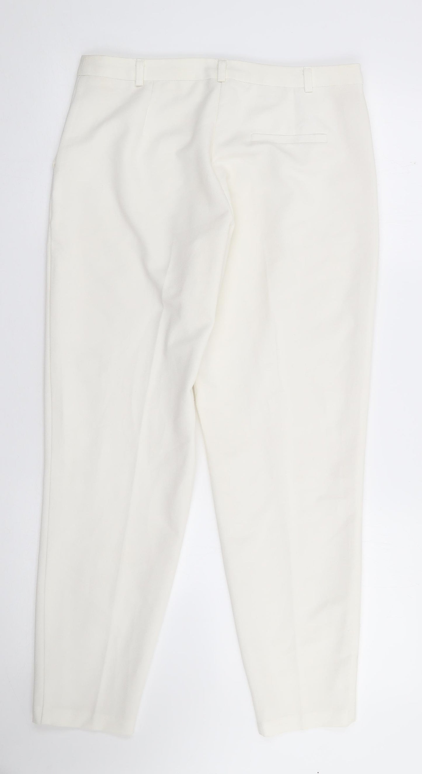 ASOS Womens Ivory  Polyester Trousers  Size S L27 in Regular Zip
