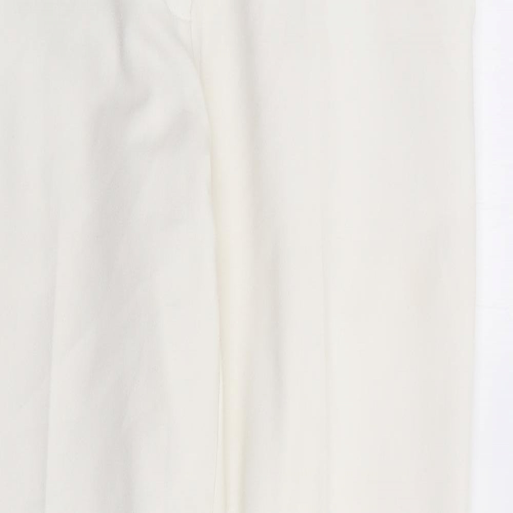 ASOS Womens Ivory  Polyester Trousers  Size S L27 in Regular Zip