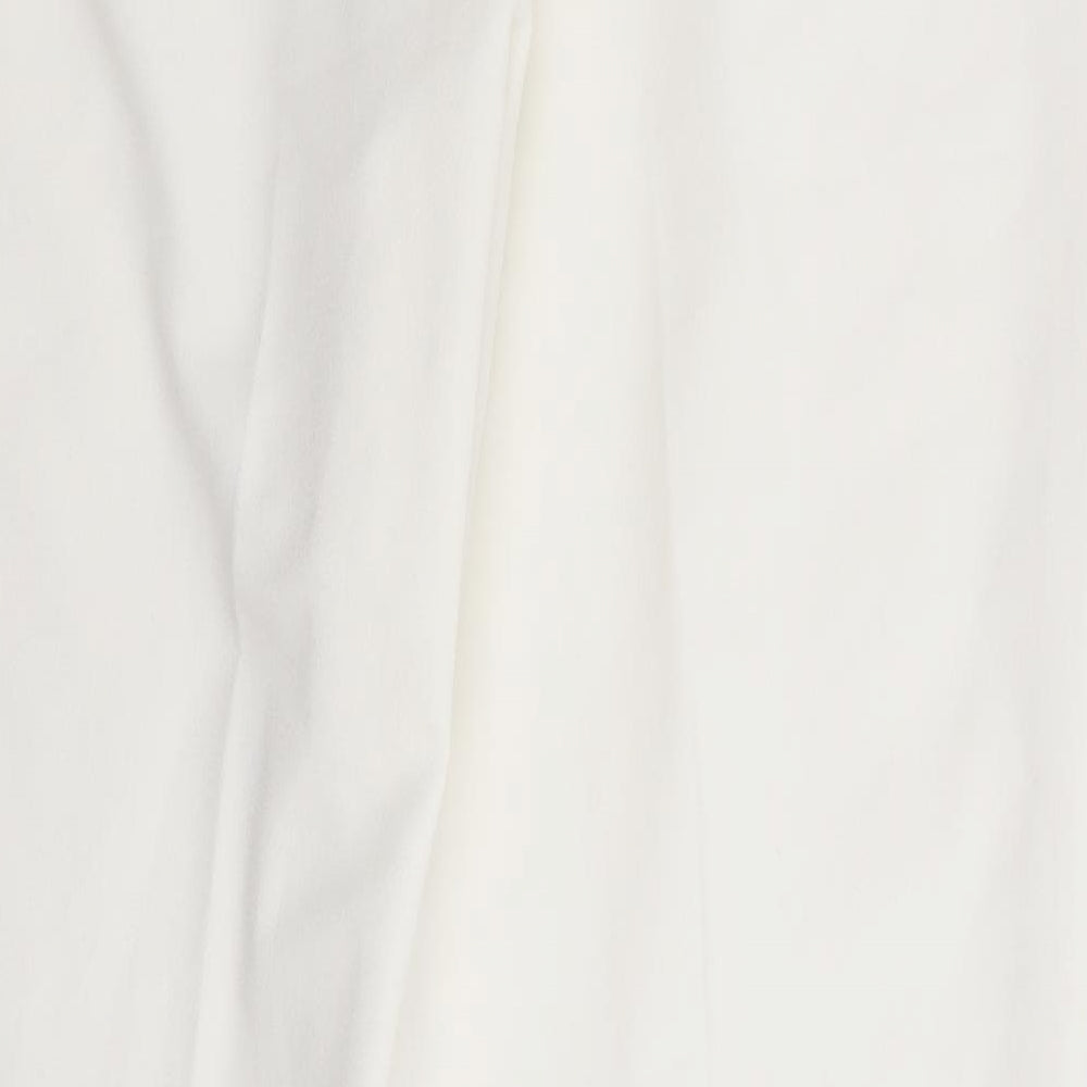 ASOS Womens Ivory  Polyester Trousers  Size S L27 in Regular Zip