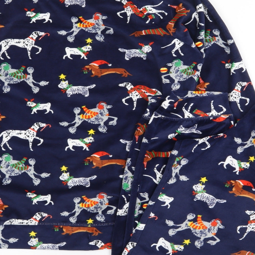 TU Womens Blue Geometric Polyester Top Pyjama Set Size 14   - Christmas, Dog