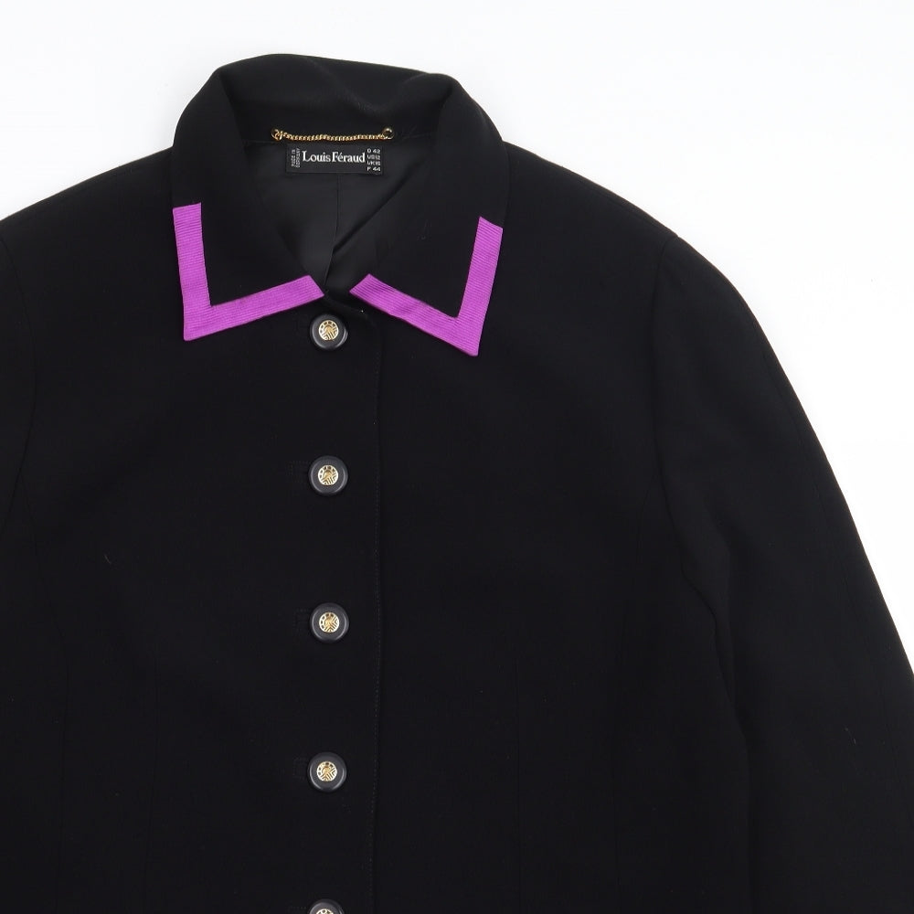 Louis Feraud Womens Black   Jacket Blazer Size 16  Button