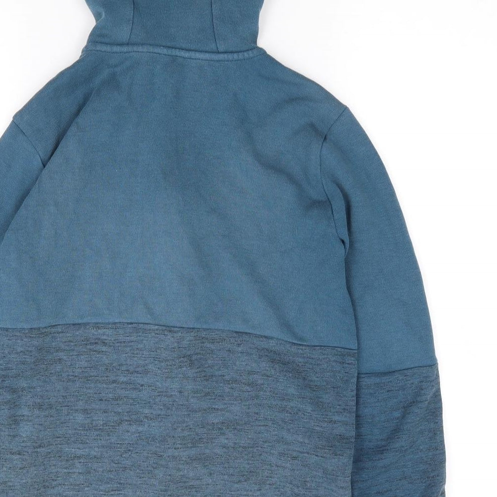 George Boys Blue Colourblock Cotton Full Zip Hoodie Size 12-13 Years  Zip