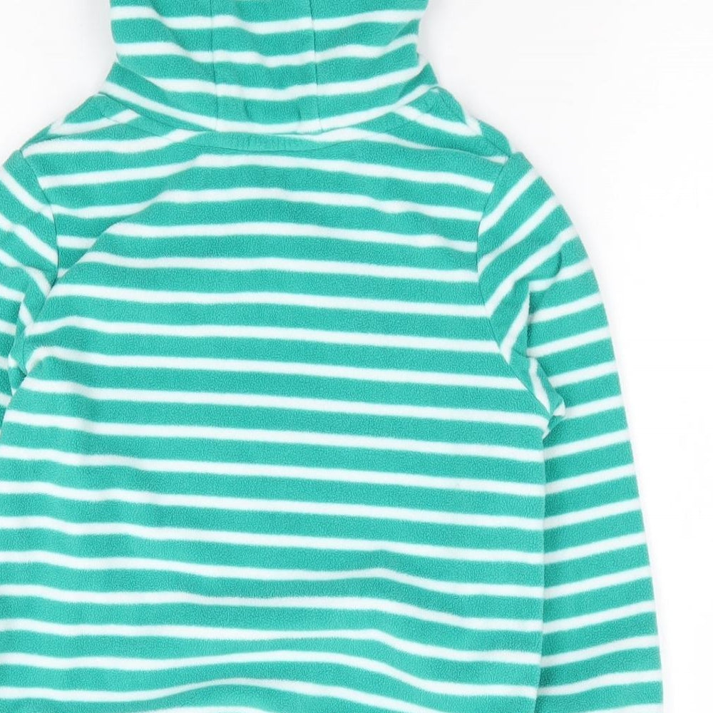 NEXT Girls Green Striped Polyester Pullover Hoodie Size 4-5 Years  Pullover - Cat