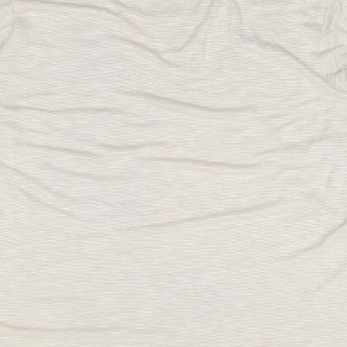 Preworn Womens Beige Floral Polyester Jersey T-Shirt Size M Round Neck