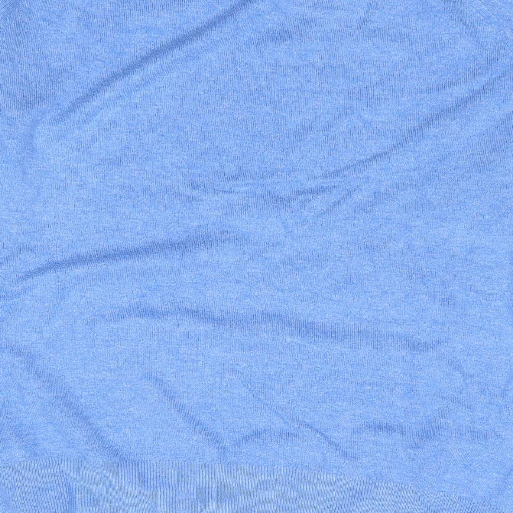 Dunnes Womens Blue Round Neck  Viscose Pullover Jumper Size L