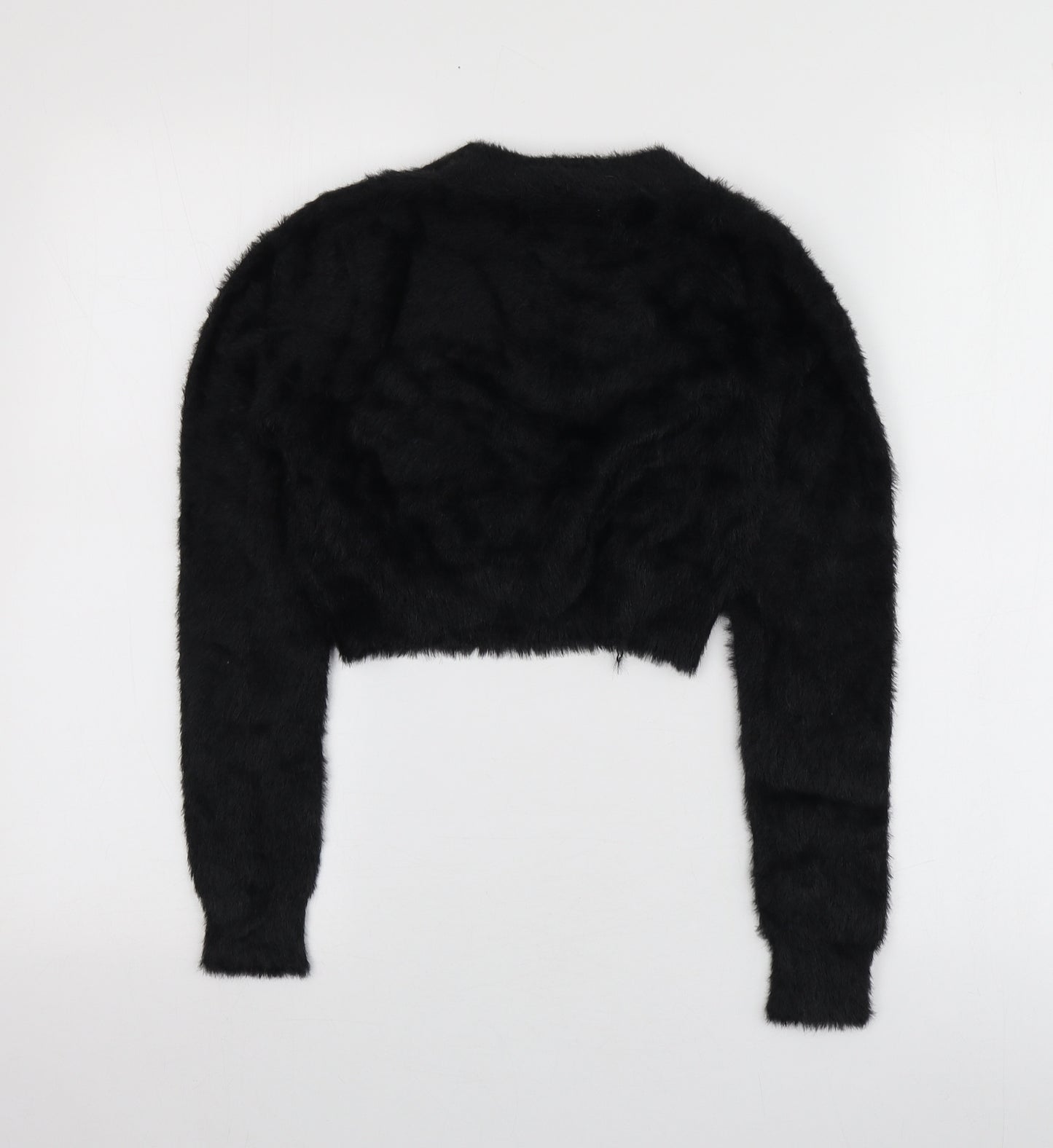 Sixth June Womens Black Round Neck  Nylon Pullover Jumper Size L