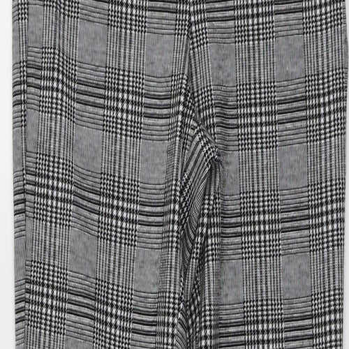 Stardivarius Womens Grey Plaid Polyester Trousers  Size M L27 in Regular