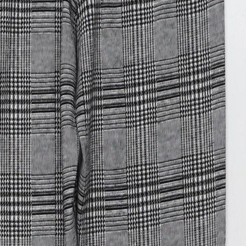 Stardivarius Womens Grey Plaid Polyester Trousers  Size M L27 in Regular