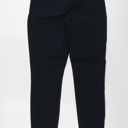 NEXT Womens Blue Geometric Viscose Trousers  Size 8 L26 in Regular