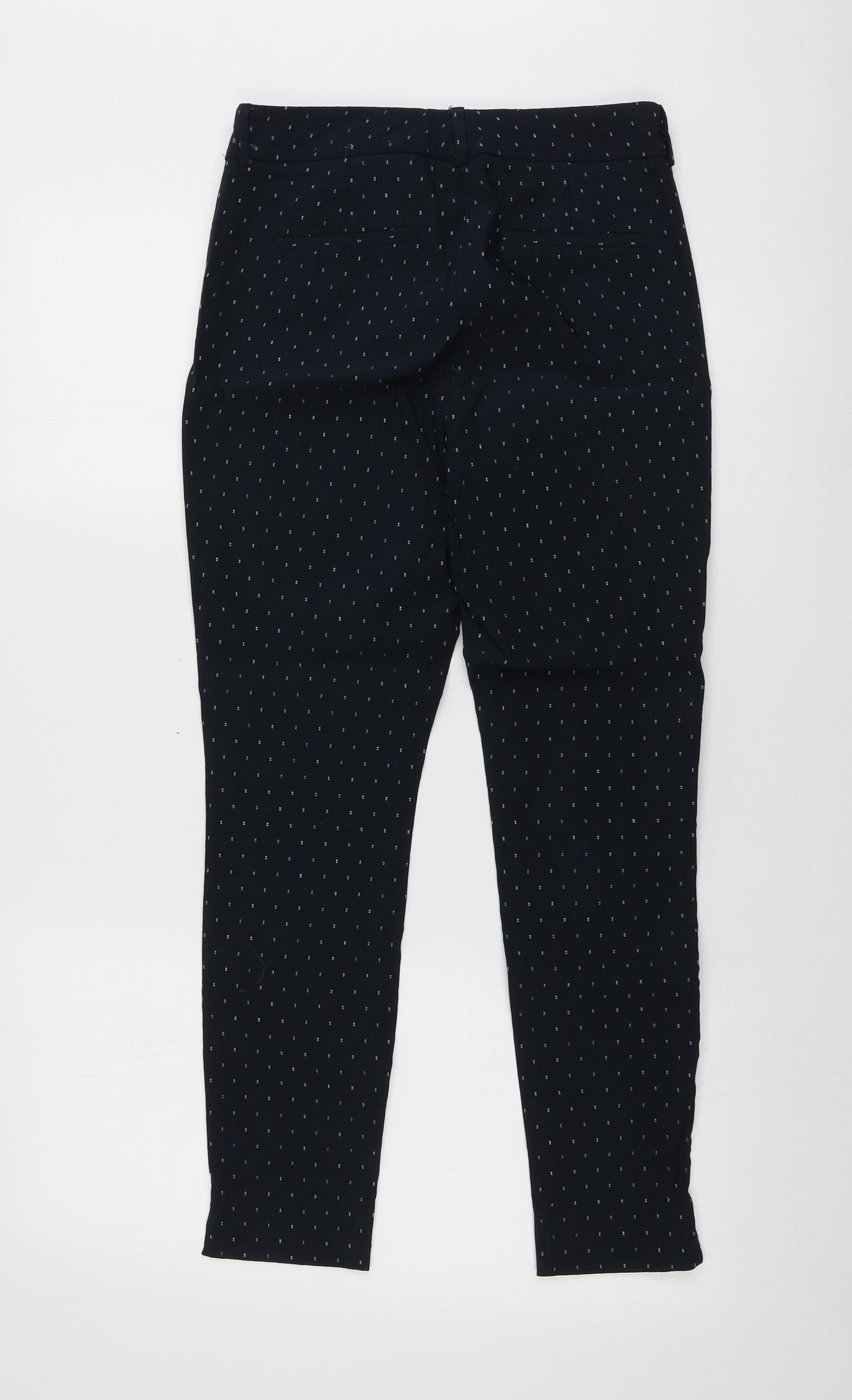 NEXT Womens Blue Geometric Viscose Trousers  Size 8 L26 in Regular