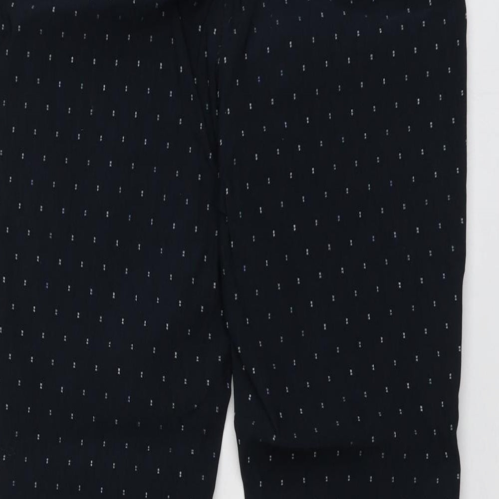 NEXT Womens Blue Geometric Viscose Trousers  Size 8 L26 in Regular