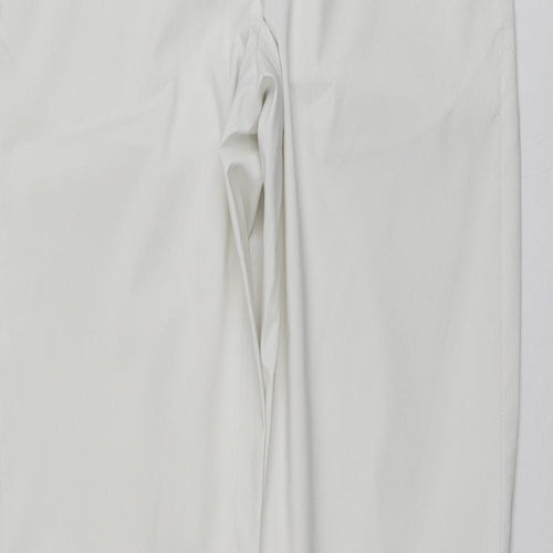 Abacus Womens White  Polyester Trousers  Size 4 L31 in Regular