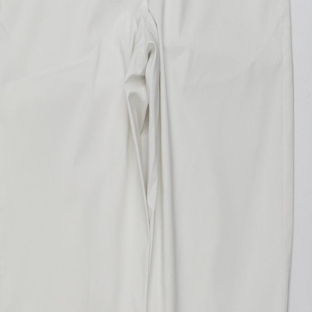Abacus Womens White  Polyester Trousers  Size 4 L31 in Regular