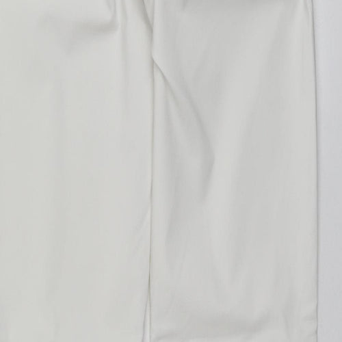 Abacus Womens White  Polyester Trousers  Size 4 L31 in Regular