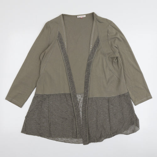 Kalisson Womens Green V-Neck  Polyester Cardigan Jumper Size XL