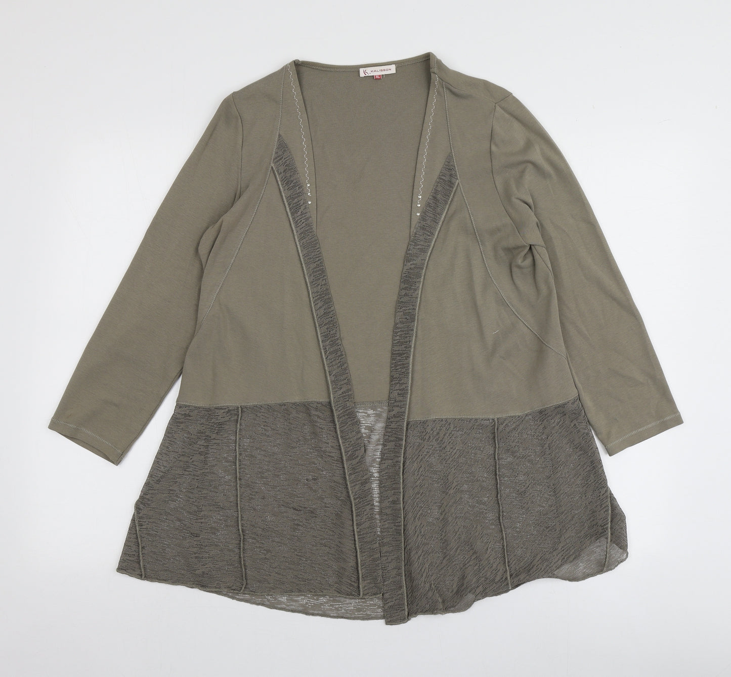 Kalisson Womens Green V-Neck  Polyester Cardigan Jumper Size XL