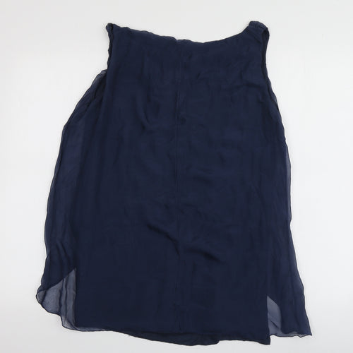 H Trend Womens Blue  Viscose Basic T-Shirt Size M Round Neck