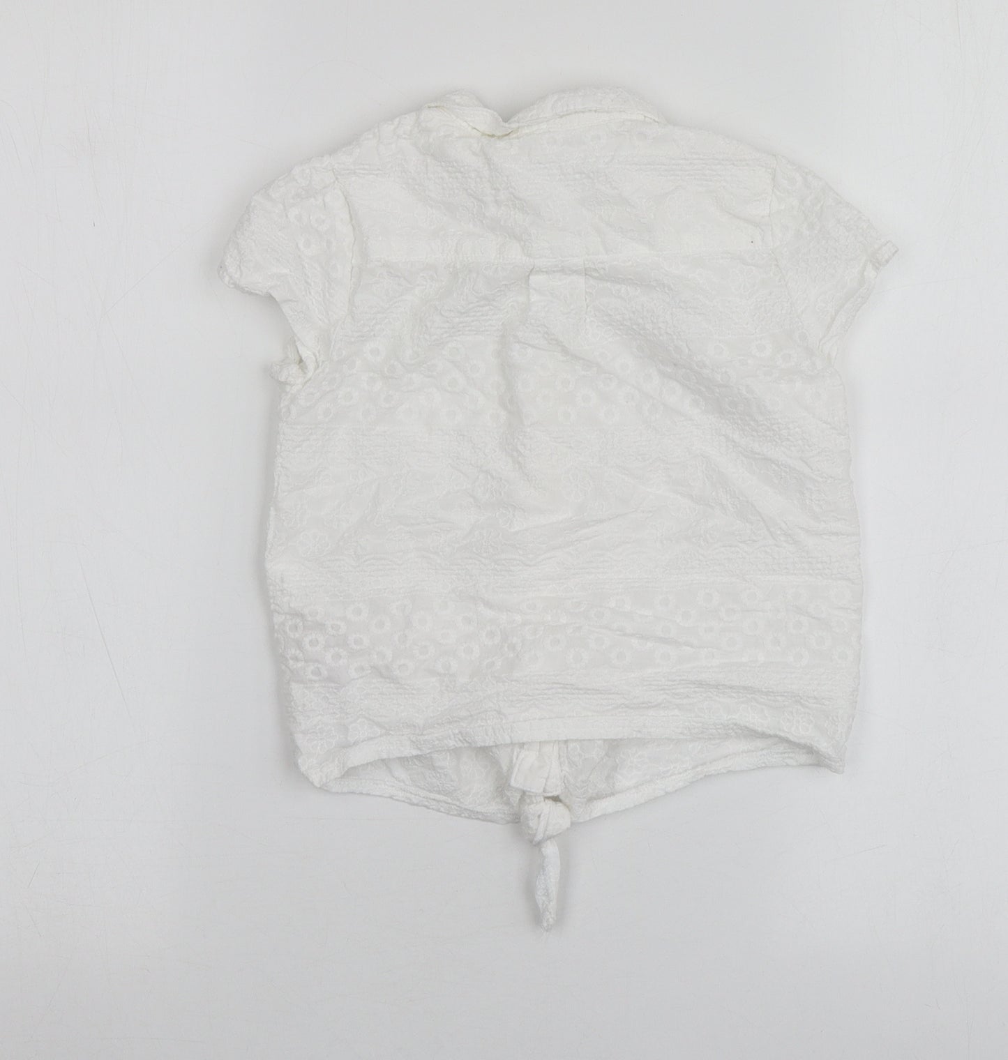 Debenhams Girls White  Cotton Basic Button-Up Size 9 Years Collared