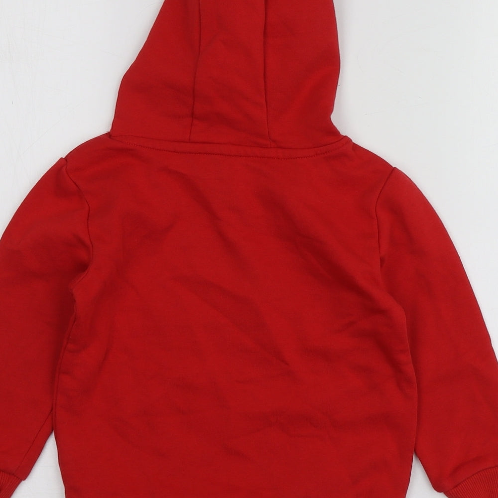 Dunnes Stores Boys Red Geometric Cotton Pullover Hoodie Size 3-4 Years