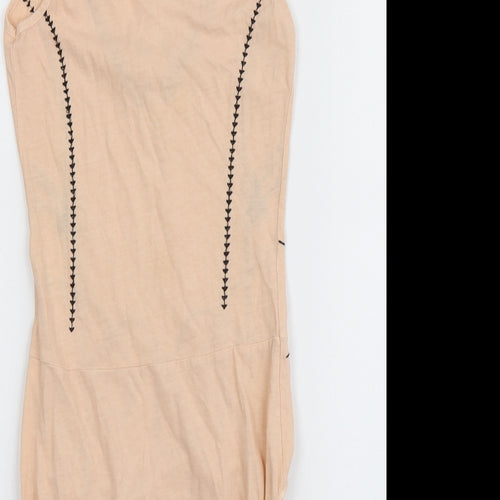 Sacred Hawk Womens Pink Geometric Cotton Bodysuit One-Piece Size S