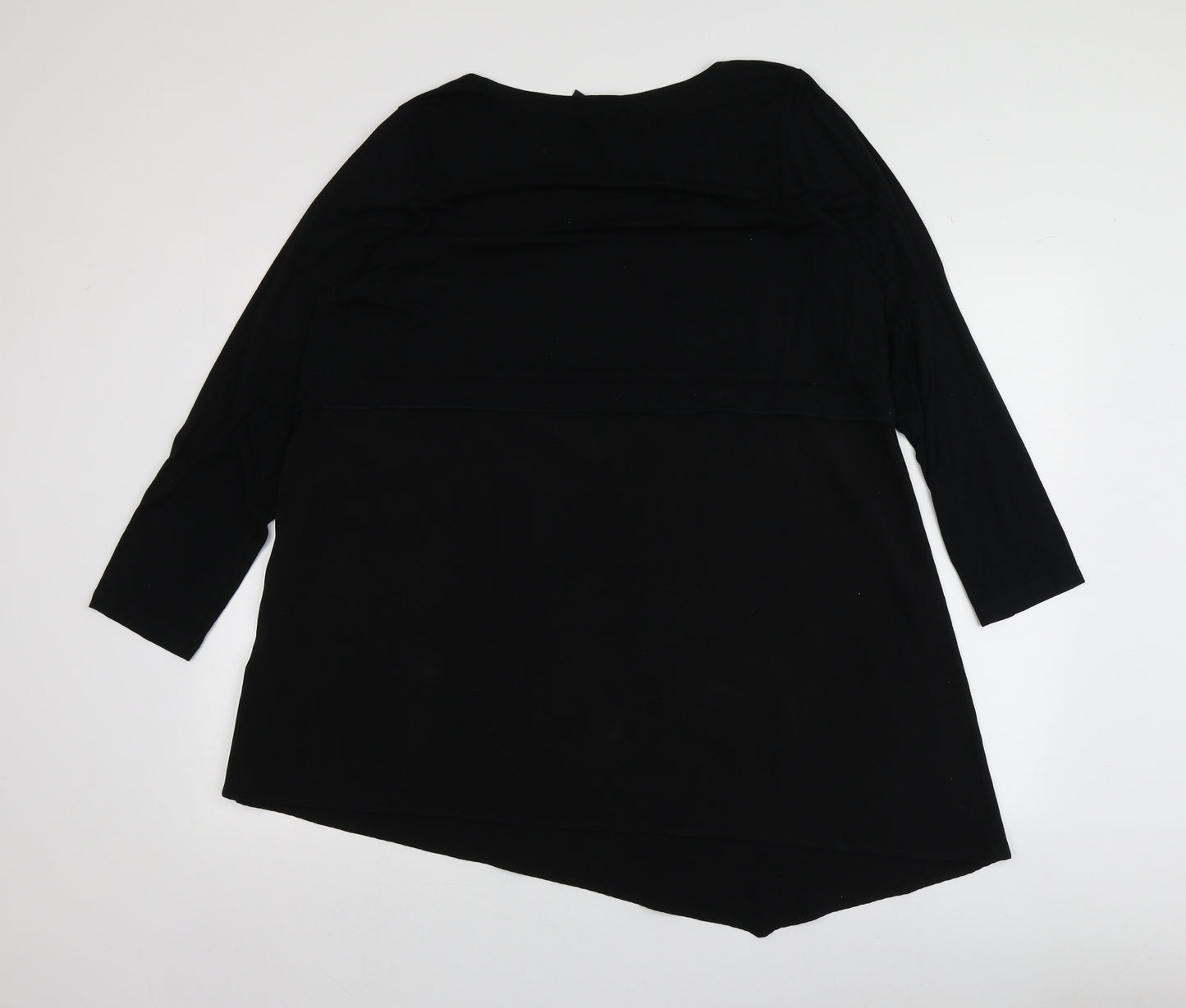 Young Kim Womens Black  Polyester Basic T-Shirt Size 16 Round Neck