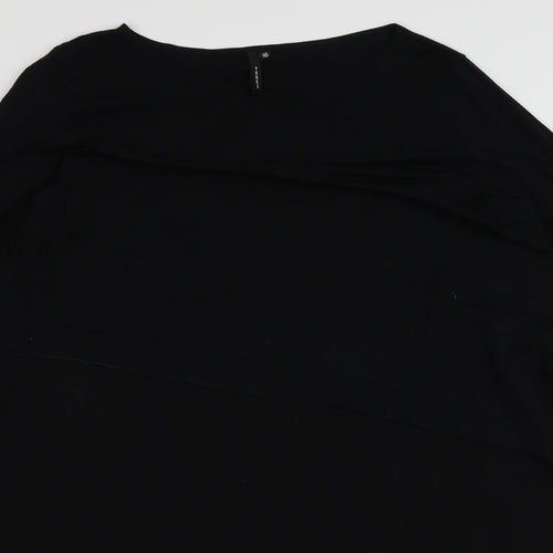 Young Kim Womens Black  Polyester Basic T-Shirt Size 16 Round Neck