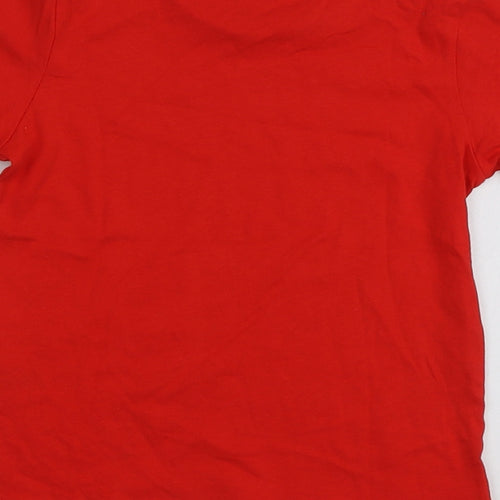 Pepco Boys Red Geometric Cotton Basic T-Shirt Size 3-4 Years Round Neck
