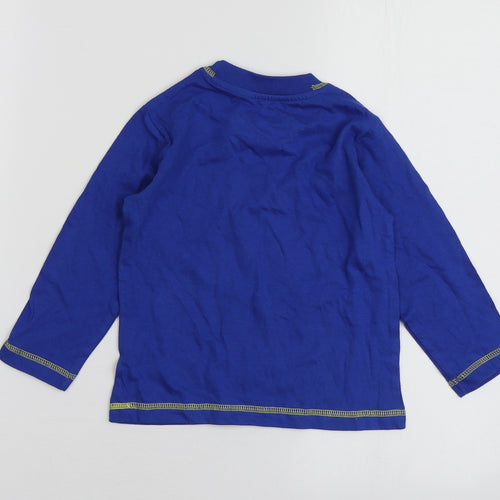 Studio Boys Blue Geometric 100% Cotton Basic T-Shirt Size 2 Years Round Neck